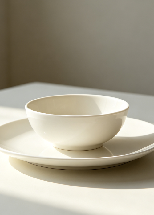 Minimalist Ceramic Soup Bowl Dinner Plate Set